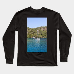 Sailing boat Gocek Bay Turkey Long Sleeve T-Shirt